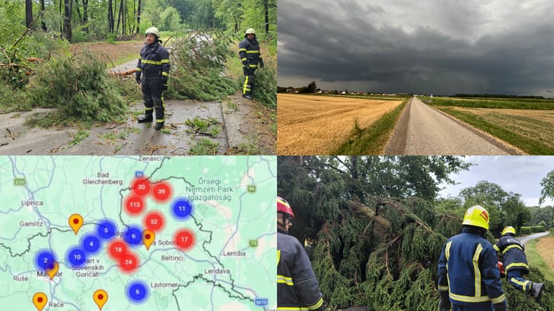 FOTO in VIDEO: Na Goričkem plazovi, v občini Puconci odkrite strehe in zalita telovadnica
