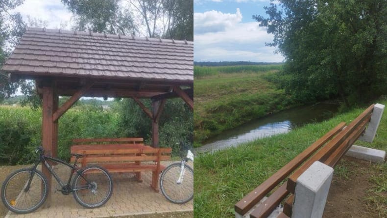 Ob Ledavi uredili novi kolesarski postojanki in dodatna počivališča