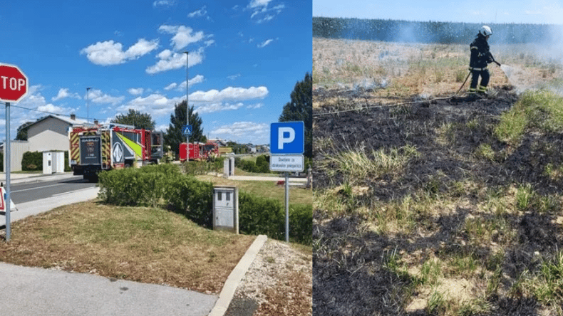 FOTO in VIDEO: V bližini Murske Sobote je zagorelo