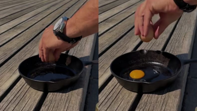 VIDEO: Lahko v Murski Soboti na vročini spečemo jajce? Rezultat je presenetil ...