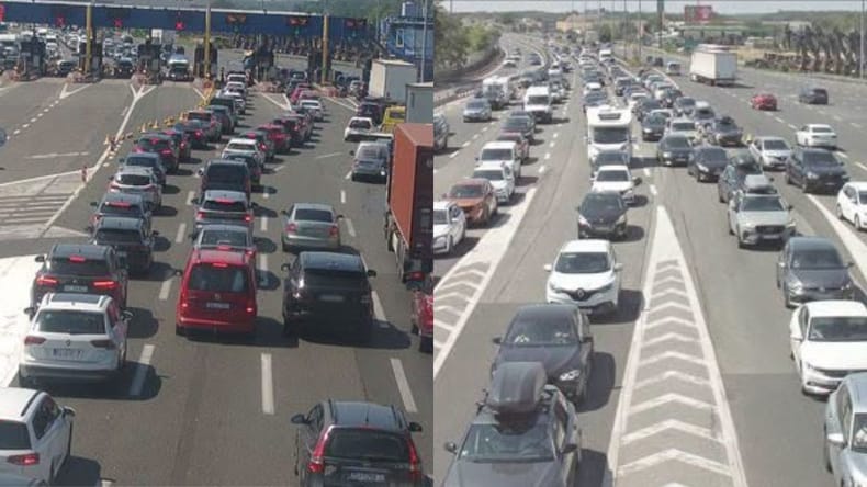 Gneča na hrvaških avtocestah proti morju, več nesreč in kilometrski zastoji