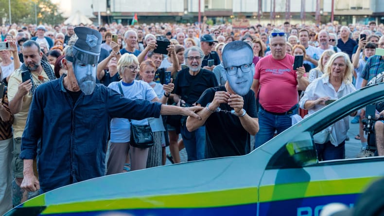 FOTO: Mijiča pridržali, nato ga je odpeljal kartonasti policijski avto