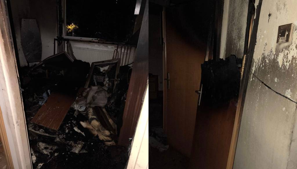 FOTO: Nočni požar v Mariboru, gasilci rešili žensko iz gorečega stanovanja