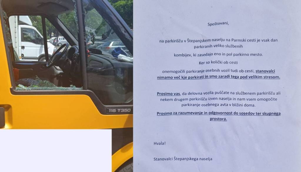 V Štepanjskem naselju parkirni kaos, stanovalci prosijo uporabnike službenih kombijev za razumevanje