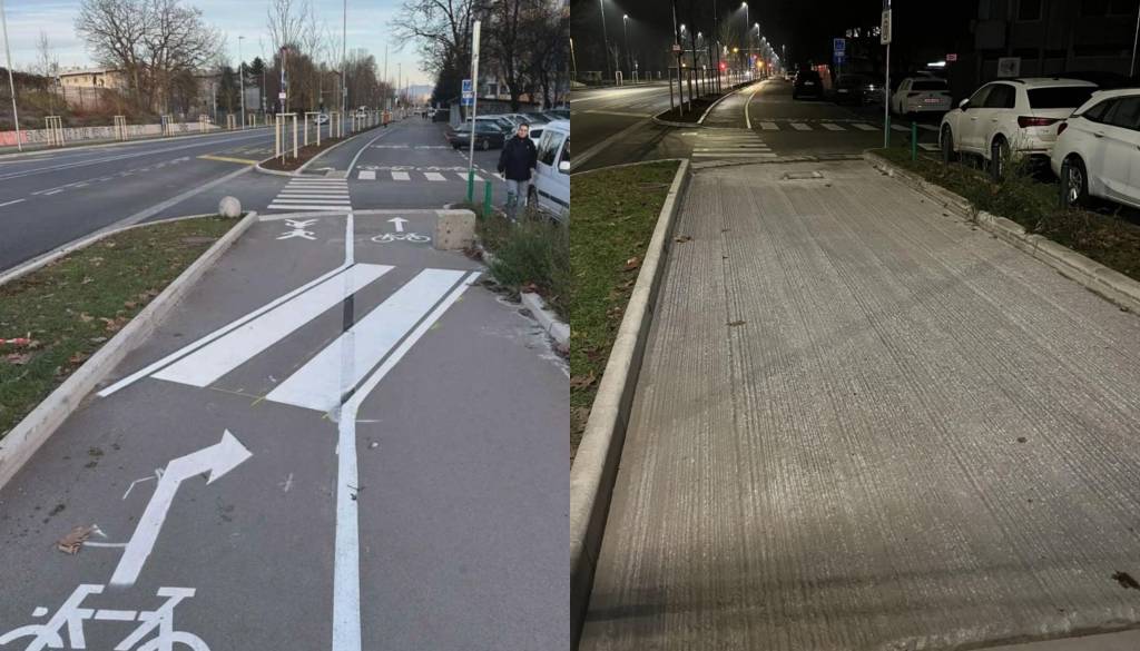 Na Linhartovi nova kolesarska ureditev tako zgrešena, da so jo zbrisali že po tednu dni