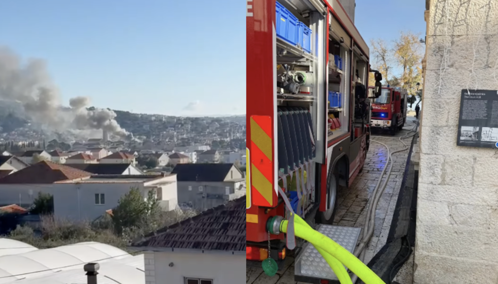 VIDEO: Velik požar v starem mestnem jedru, ogenj zajel več hiš