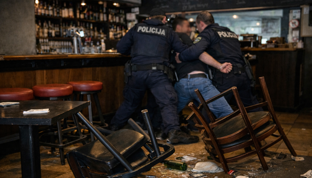 Kaos v novomeškem lokalu, sredi dneva kričal na goste in metal stole