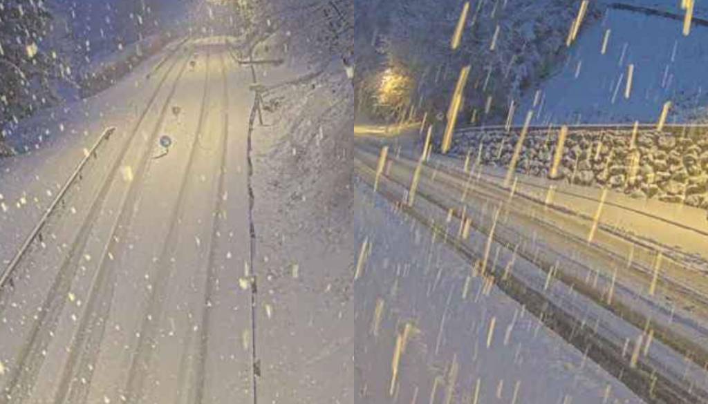 Zdrsi vozil in oviran promet, ceste ponekod neprevozne