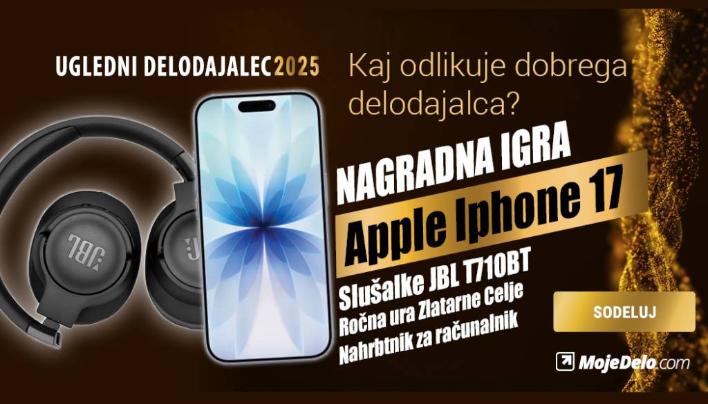 Glasujte za najbolj spoštovane delodajalce 2025 – vaš glas vas lahko nagradi z najnovejšim Apple iPhonom