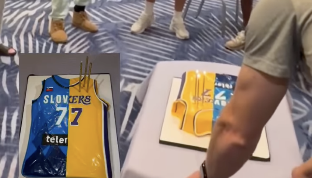 VIDEO: Torta, o kateri govorijo vsi: Tako so Lakersi voščili Dončiću