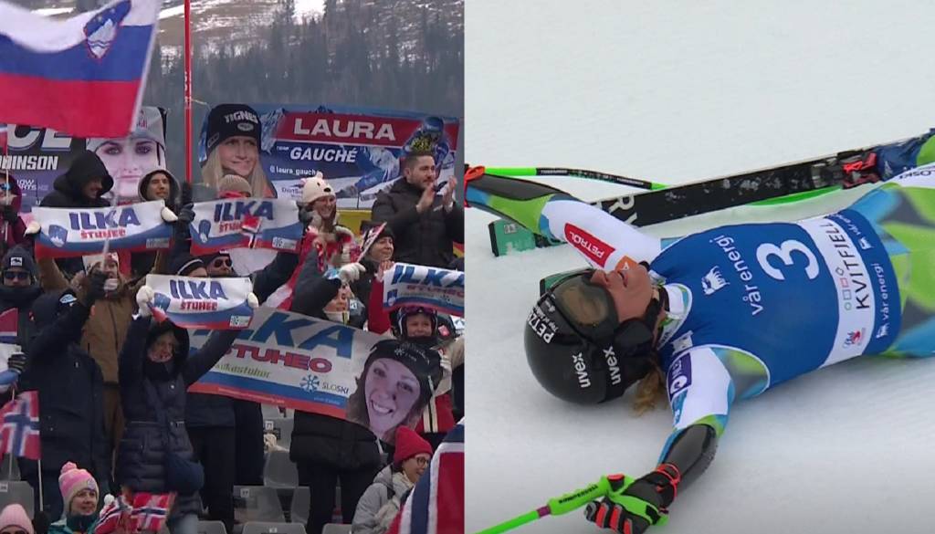 Solze in objemi, šampionka Ilka Štuhec še zadnjič v karieri prečkala cilj