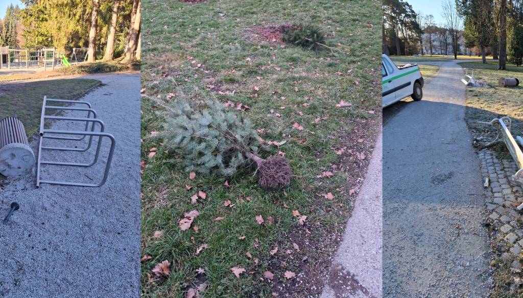 FOTO: Razdejanje v Mestnem parku: Vandali povzročili skoraj 18.000 evrov škode