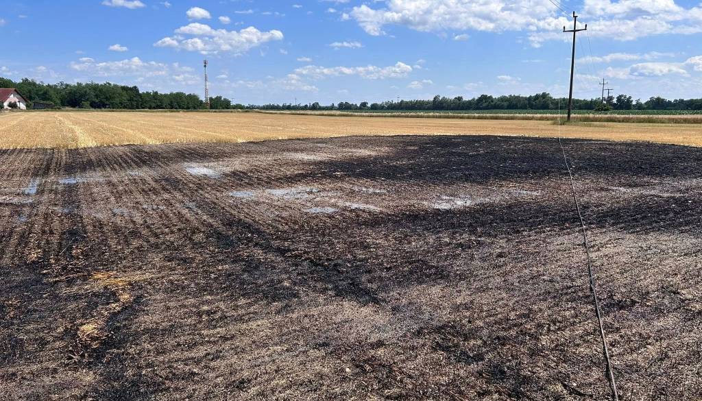 V bližini Beltincev zagorelo na večjem območju