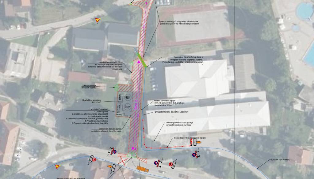 Na Jesenicah zapora ceste pri vrtcu in šoli: Starši pozor na spremenjen dostop