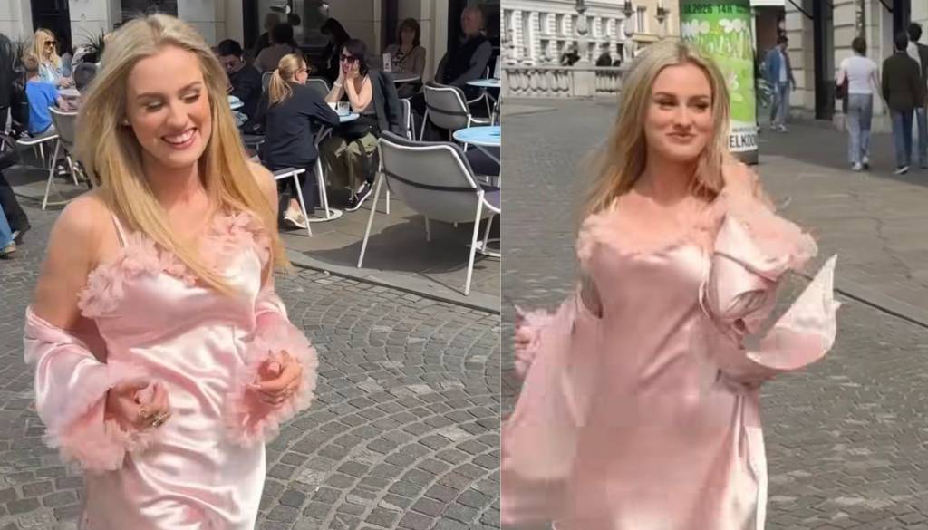VIDEO: Znana Slovenka po Ljubljani kar v spalni srajci