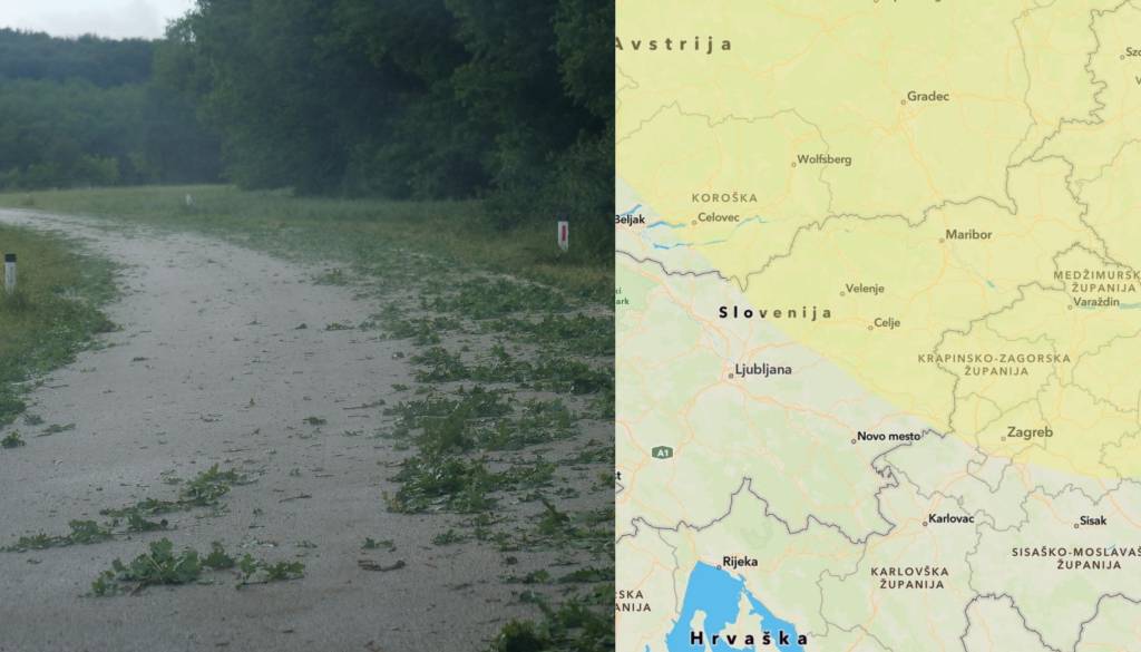 Tudi na območju Štajerske možnost nalivov in sodre