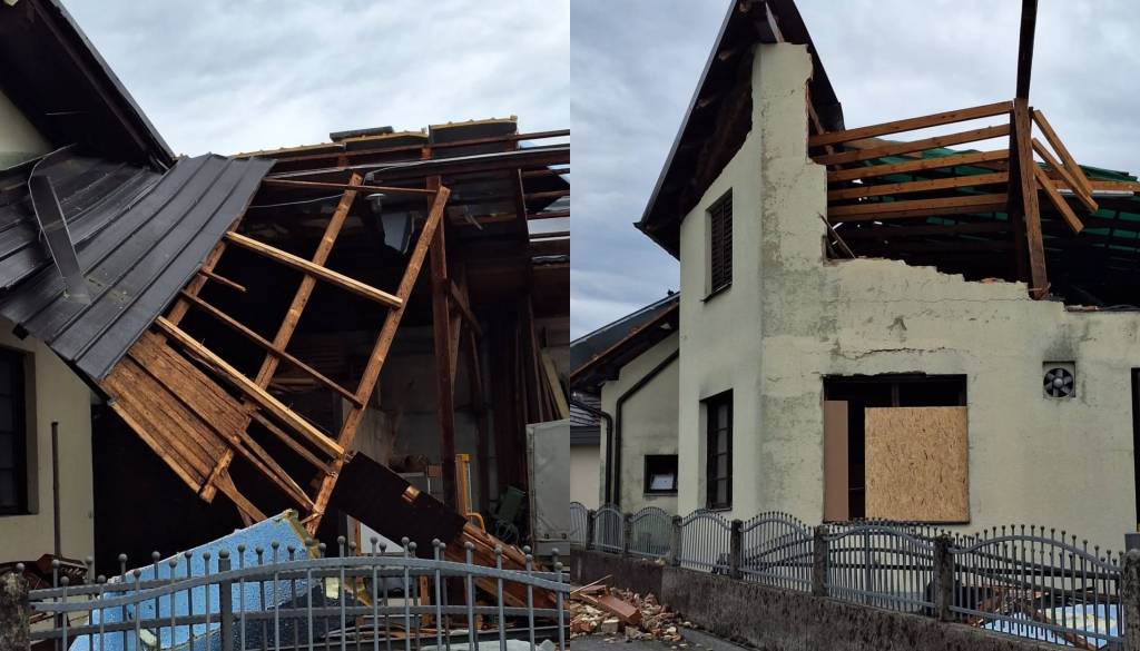 FOTO: Huda ura prizadela Komendo, poškodovanih več kot sto objektov: »Škoda je ogromna«
