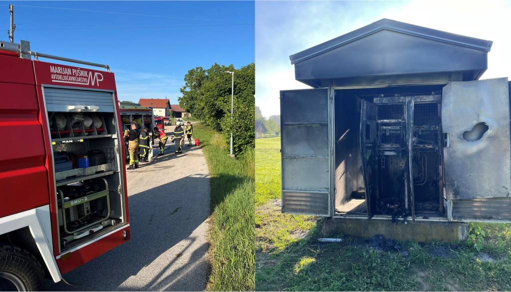 Zagorela transformatorska postaja. Gasilska društva so se odzvala z vsemi močmi