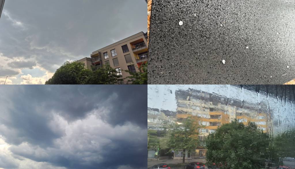 FOTO in VIDEO: Huda ura nad Pomurjem, ponekod že padala toča