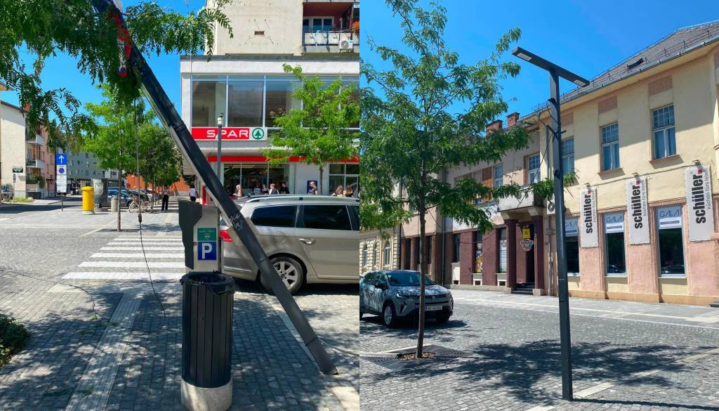 Na Slovenski ulici zjutraj namestili razpršilnik, a ni zdržal dolgo