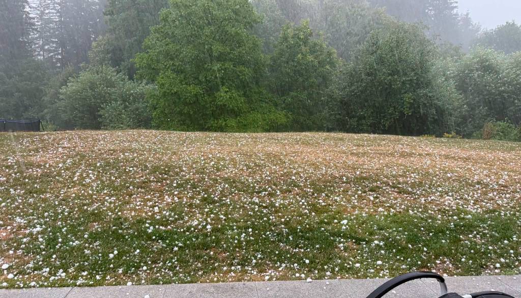 FOTO in VIDEO: Napovedi vremenoslovcev so se uresničile, ponekod klestila toča