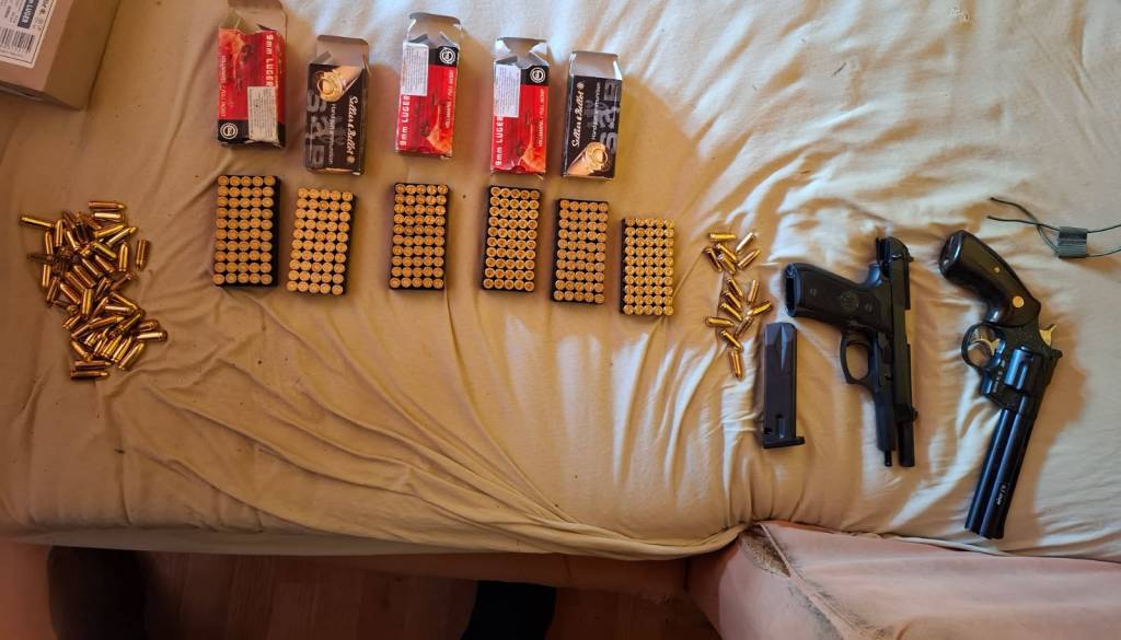 Streljanje na dvorišču pri Grosupljem: Policija vdrla v hišo in zasegla orožje