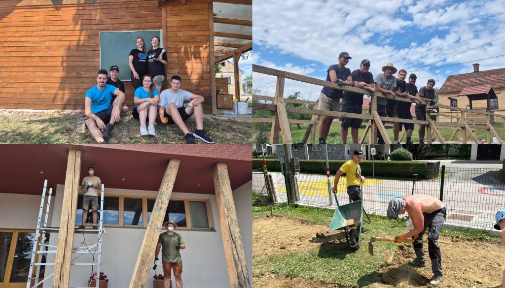 FOTO in VIDEO: Na Kobilju zavihali rokave, študenti urejajo mostove, kegljišče in čutno pot