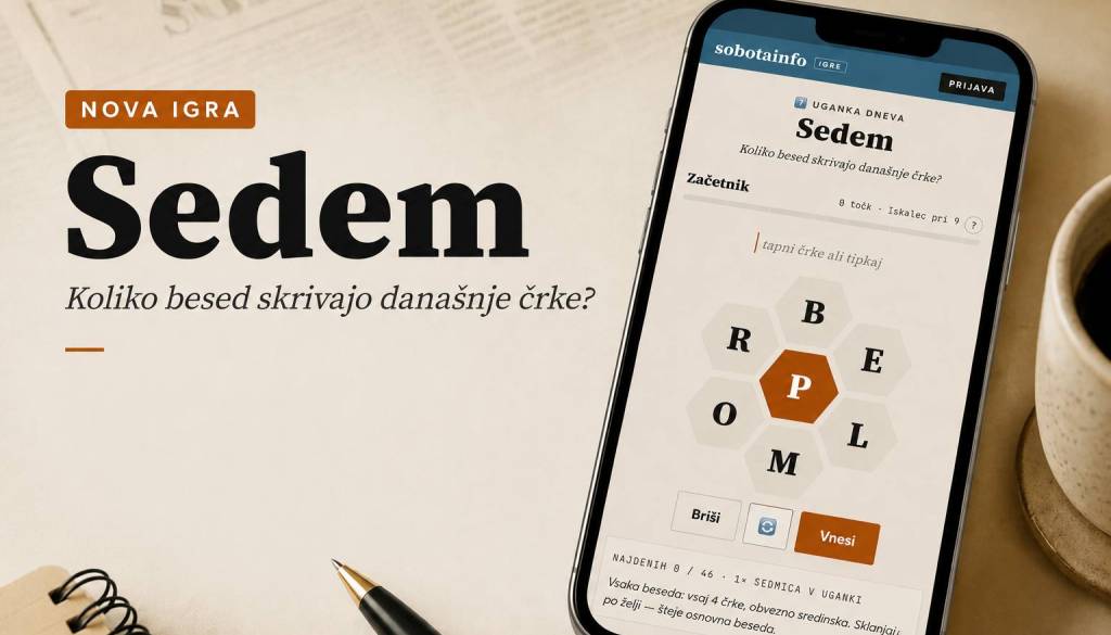 Koliko besed se skriva v sedmih črkah? Nova brezplačna igra Sedem je zdaj na naših medijih