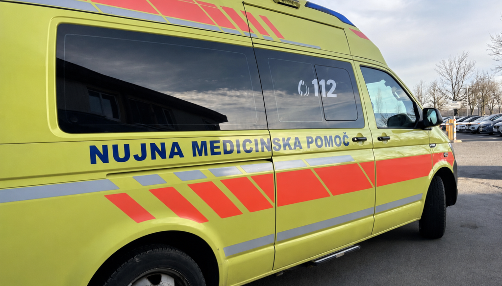 Močan veter odtrgal streho, ta je padla na človeka