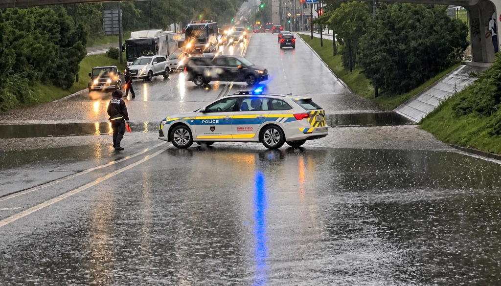 Rdeča luč jih ni ustavila: V poplavljen podvoz na Celovški zapeljalo kar 38 voznikov