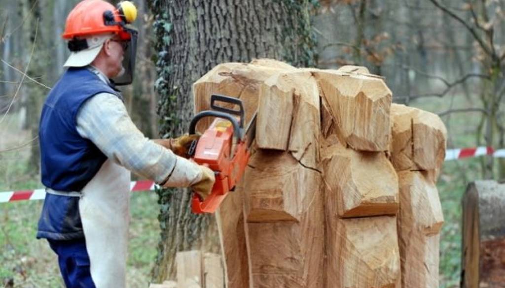 Skulpture iz hlodov in odpadnega lesa nastajajo v Fazaneriji tudi že danes