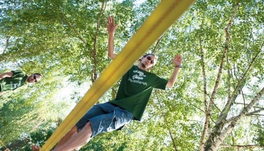 Na letošnjem Švicanju tudi Slackline - fotografija Aleš Gjerkeš