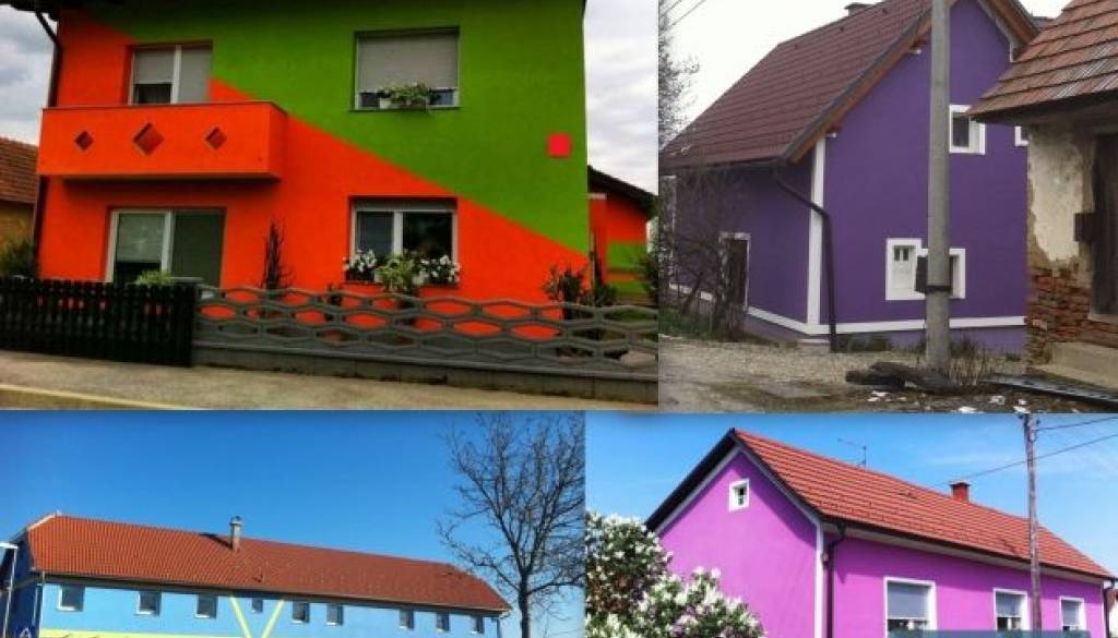 Fotografije pisanih fasad je posnela Darja Matjašec na območju Prekmurja.