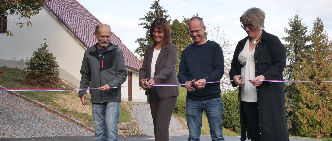 FOTO in VIDEO: Na območju Ljutomera štirje novi projekti, odprli tudi del prenovljene ceste