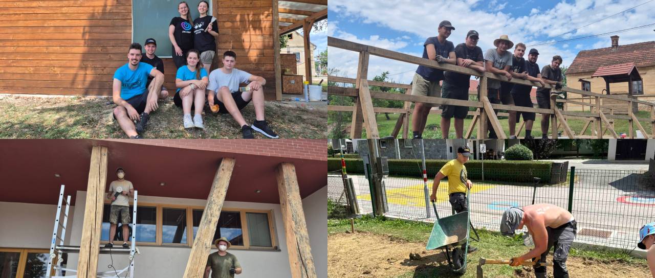 FOTO in VIDEO: Na Kobilju zavihali rokave, študenti urejajo mostove, kegljišče in čutno pot