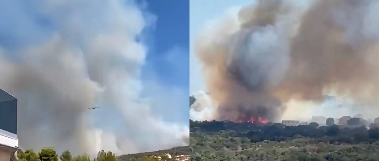 VIDEO: Velik požar pri Primoštenu: aktivirali sistem za opozarjanje prebivalcev, na terenu tudi zračne sile