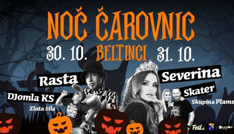 Noč čarovnic Beltinci 2025: Rasta, Djomla KS, Zlata Žila, DJ Dutie