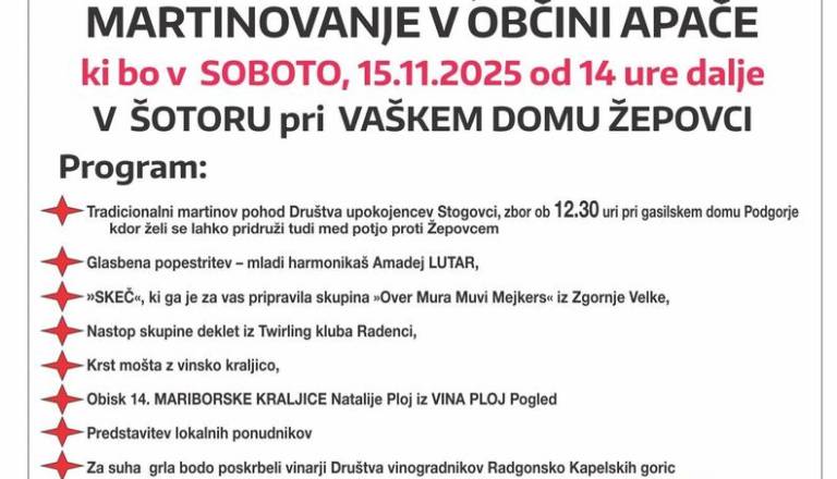 Martinovanje v občini Apače 2025