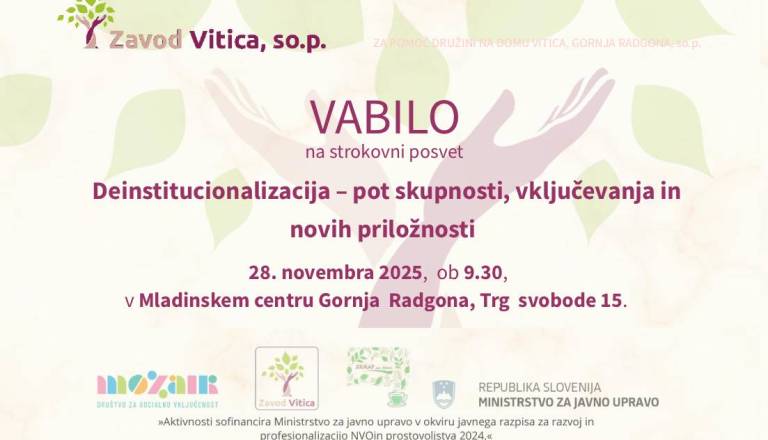 Deinstitucionalizacija – pot skupnosti, vključevanja in novih priložnosti