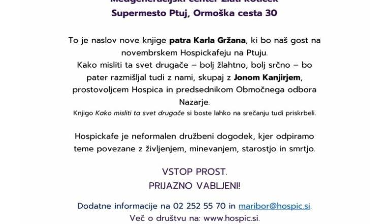 Novembrski Hospickafe na Ptuju