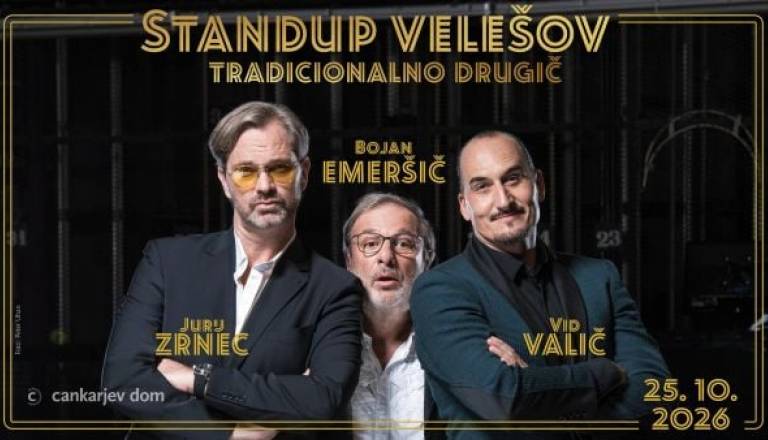 Standup velešov – tradicionalno drugič: Emeršič, Valič in – po novem – Tilen Artač