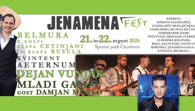 JENAMENA zabava: Skupina MARKI, MLADI GAMSI, DAMJAN MURKO, Kvintet AETERNUM