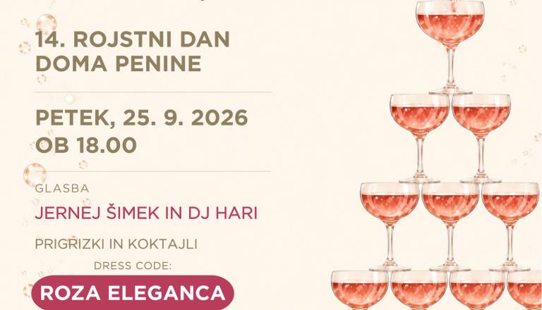 Večer roséjev – 14. rojstni dan Doma penine