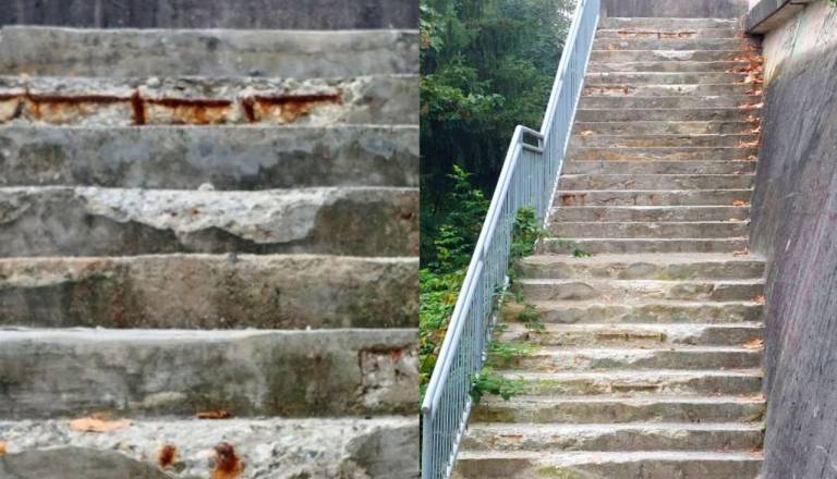 FOTO: Še ena ljubljanska sramota: Stopnice, po katerih ni varno hoditi