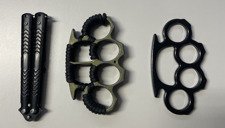 FOTO: Kaj vse so na včerajšnjem shodu zasegli policisti?