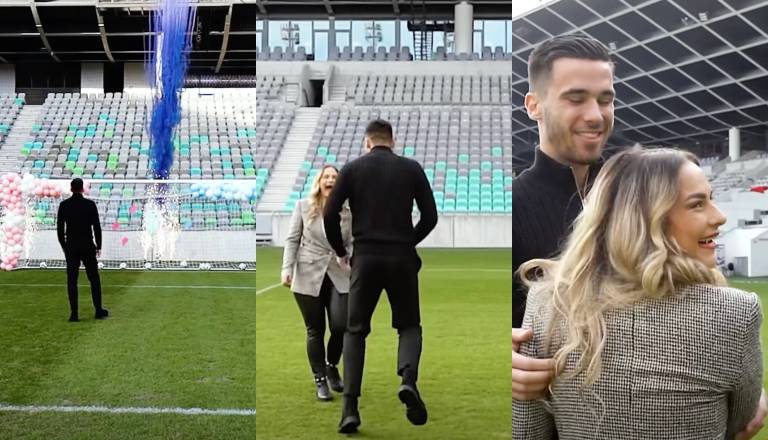 VIDEO: V Stožicah razkrili veselo novico, branilec Olimpije pričakuje sina