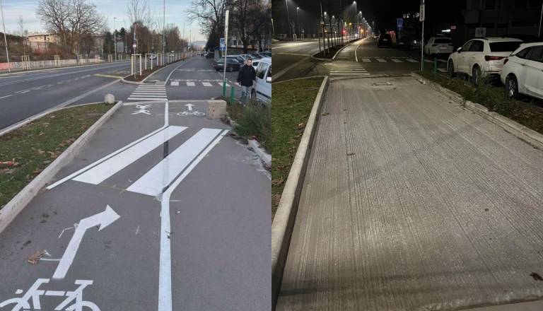 Na Linhartovi nova kolesarska ureditev tako zgrešena, da so jo zbrisali že po tednu dni