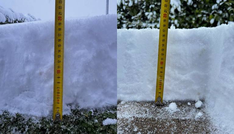 FOTO: Zbudili smo se v belo božično jutro, v Halozah tudi do 30 centimetrov snega