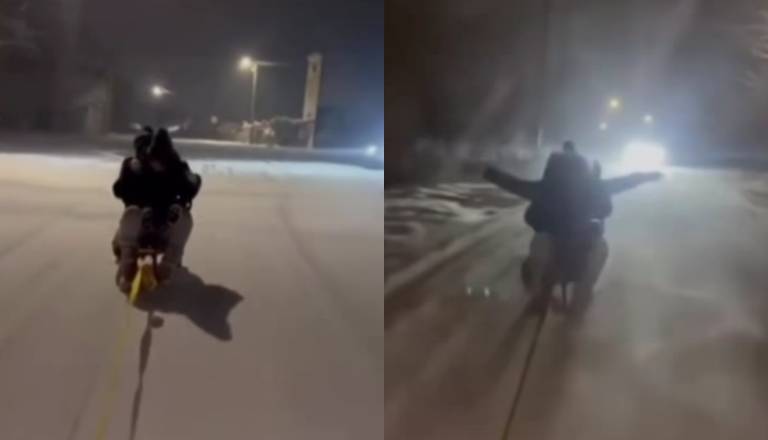 Posnetek grozljive nesreče: Najstnici padli s sani, avtomobil zapeljal čez njiju