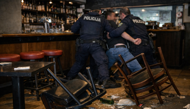 Kaos v novomeškem lokalu, sredi dneva kričal na goste in metal stole